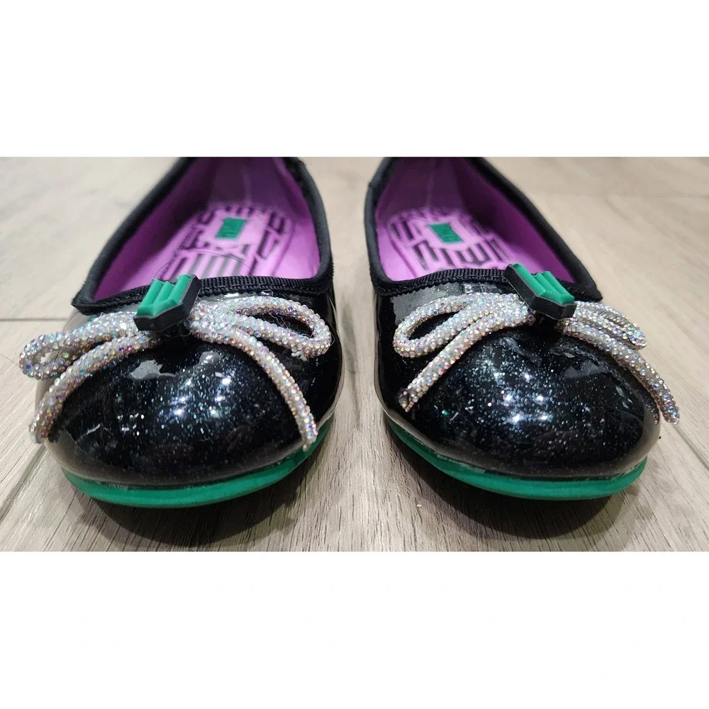 Kids Wicked The Musical Movie Black Sparkle‎ Ballet Flats Girls Size 1